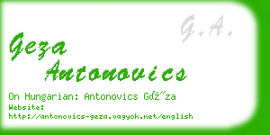 geza antonovics business card